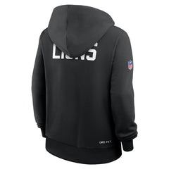 Detroit Lions Women's Throwback Sideline Standard Issue Dri-FIT Hoodie - Black Hoodies