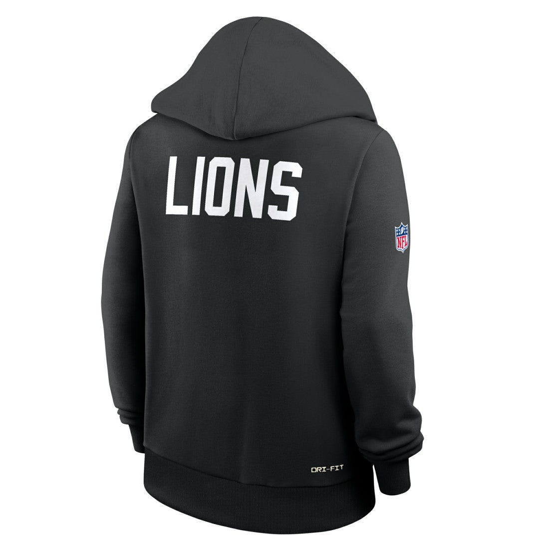 Detroit Lions Women's Throwback Sideline Standard Issue Dri-FIT Hoodie - Black Hoodies