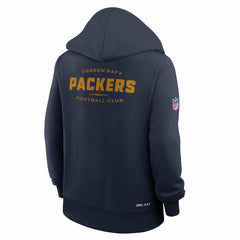 Green Bay Packers Women's Sideline Standard Issue Dri-FIT Hoodie - Navy Hoodies