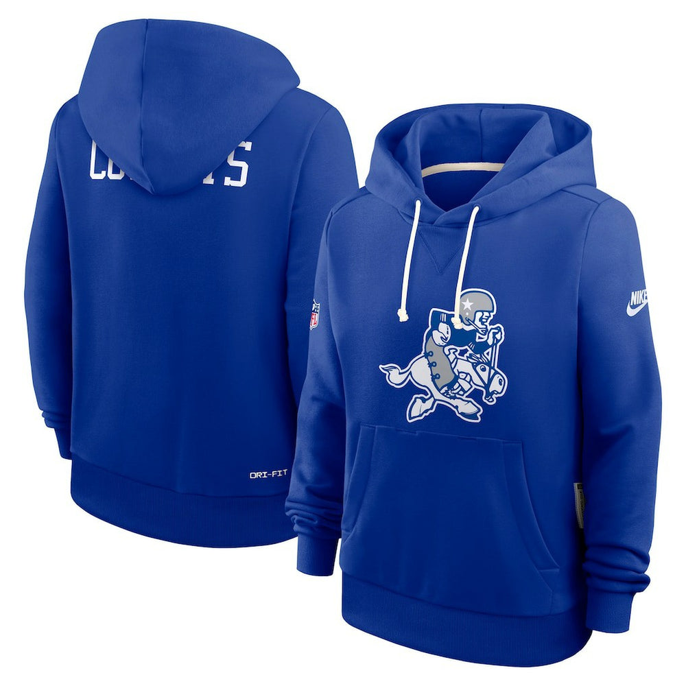 Dallas Cowboys Women's Throwback Sideline Standard Issue Dri-FIT Hoodie - Royal Hoodies