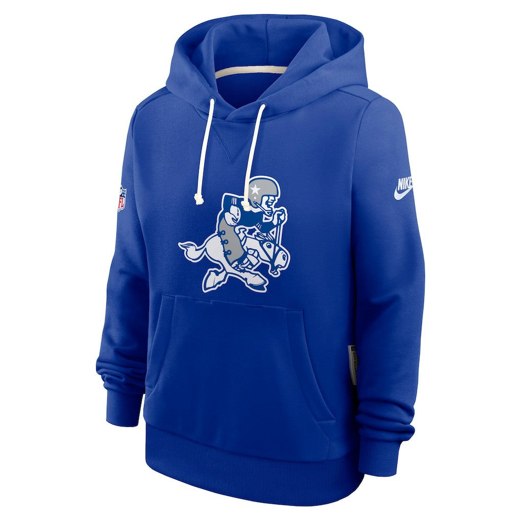 Dallas Cowboys Women's Throwback Sideline Standard Issue Dri-FIT Hoodie - Royal Hoodies