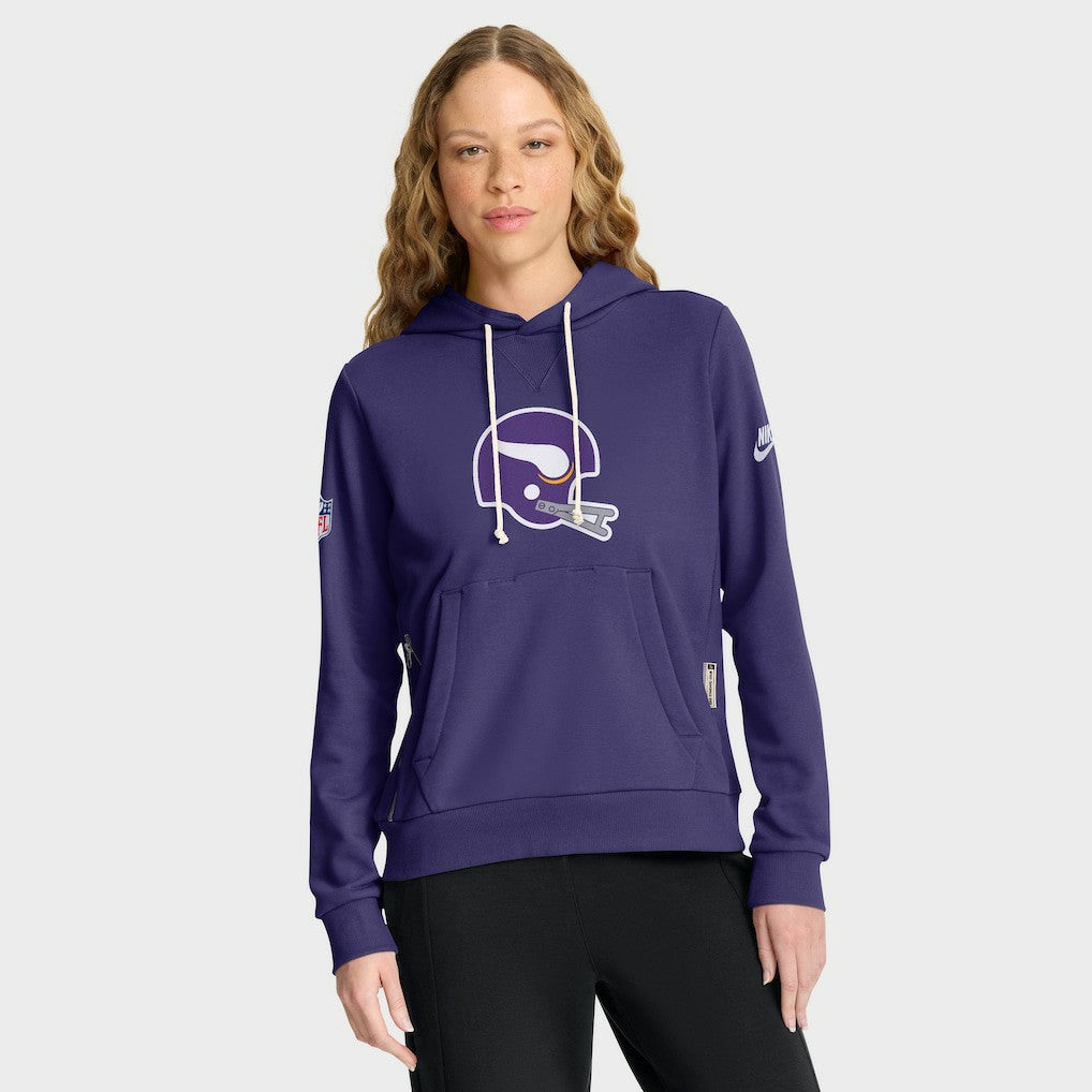 Minnesota Vikings Women's Throwback Sideline Standard Issue Dri-FIT Hoodie - Purple Hoodies