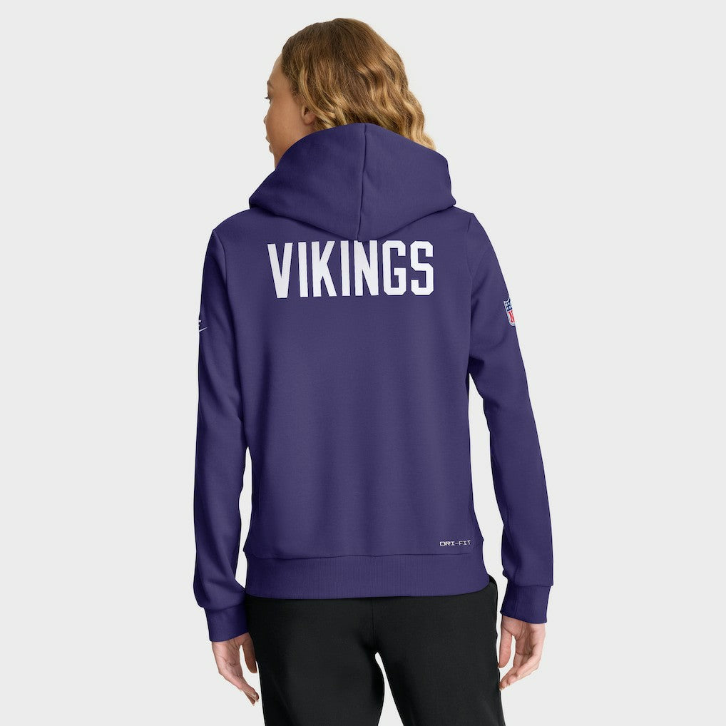 Minnesota Vikings Women's Throwback Sideline Standard Issue Dri-FIT Hoodie - Purple Hoodies