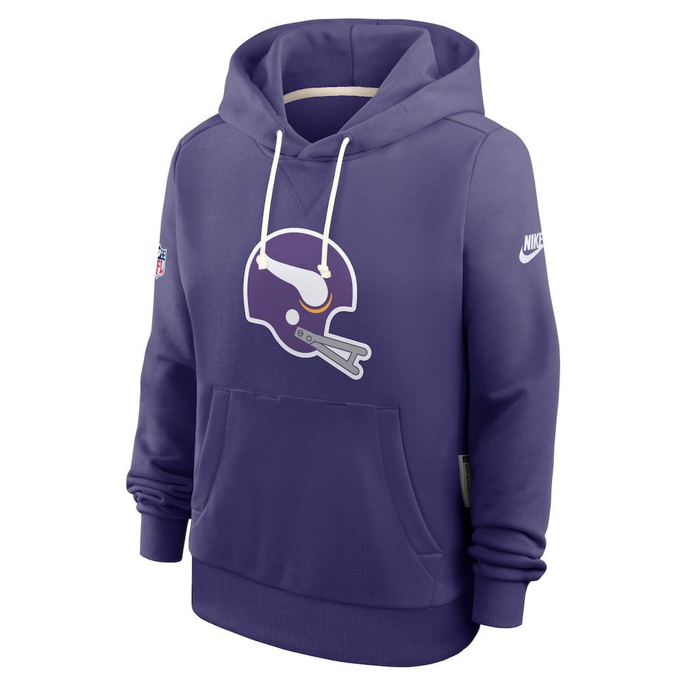 Minnesota Vikings Women's Throwback Sideline Standard Issue Dri-FIT Hoodie - Purple Hoodies