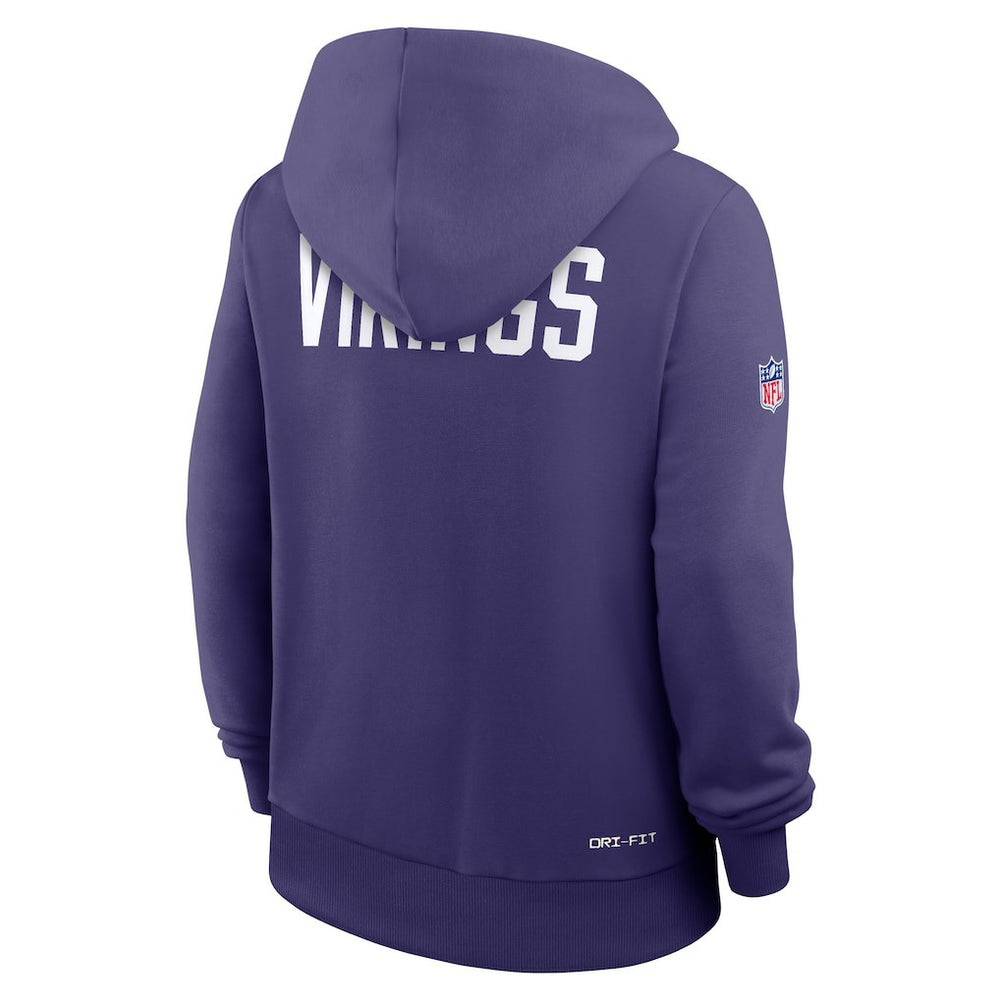 Minnesota Vikings Women's Throwback Sideline Standard Issue Dri-FIT Hoodie - Purple Hoodies