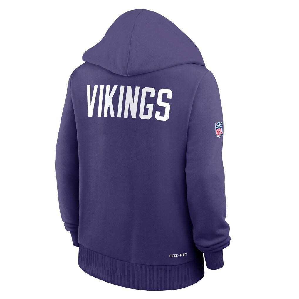 Minnesota Vikings Women's Throwback Sideline Standard Issue Dri-FIT Hoodie - Purple Hoodies