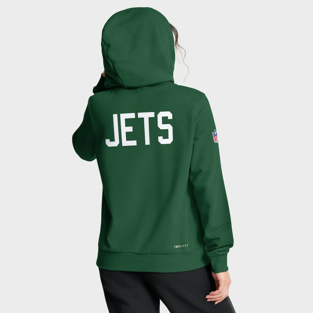 New York Jets Women's Throwback Sideline Standard Issue Dri-FIT Hoodie - Kelly Green Hoodies