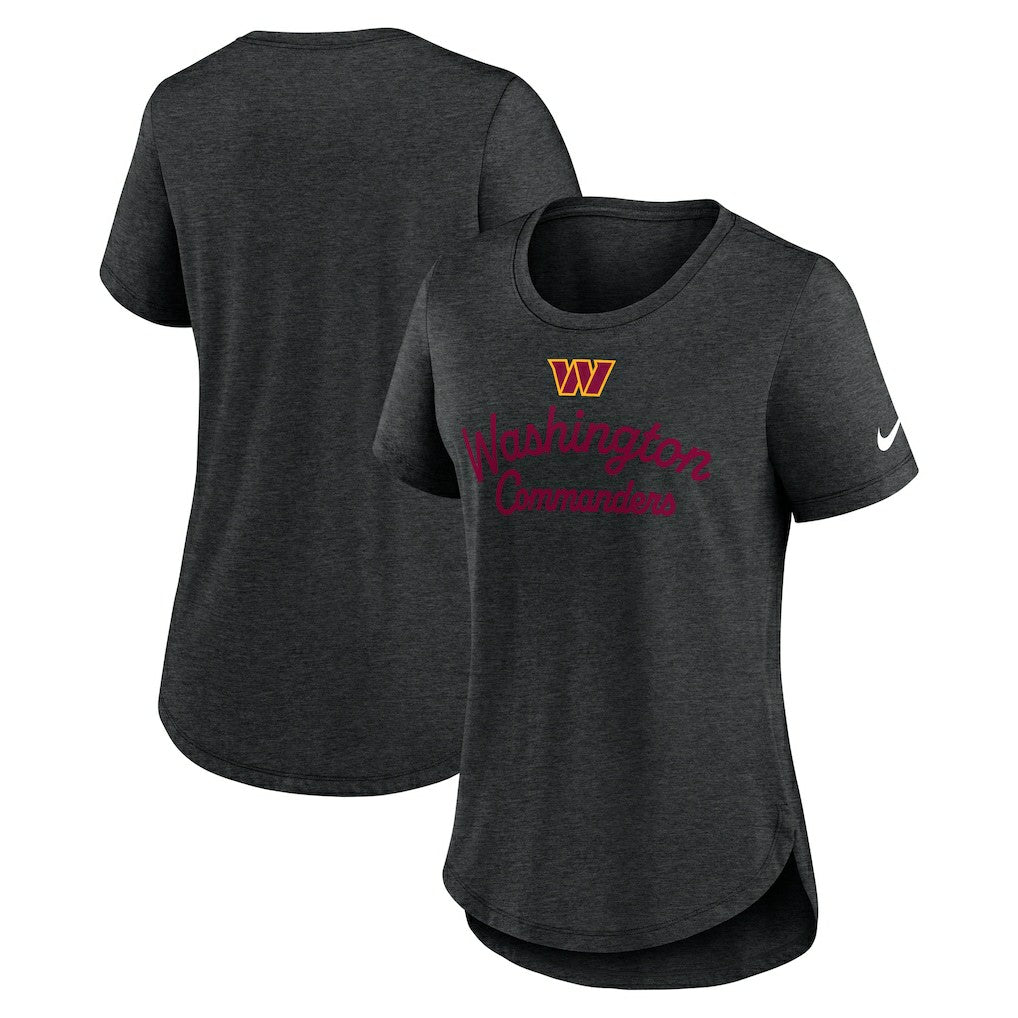 Washington Commanders Women's Script Tri-Blend T-Shirt - Charcoal T-shirts