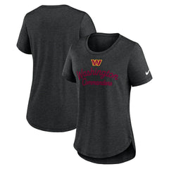 Washington Commanders Women's Script Tri-Blend T-Shirt - Charcoal T-shirts