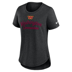 Washington Commanders Women's Script Tri-Blend T-Shirt - Charcoal T-shirts