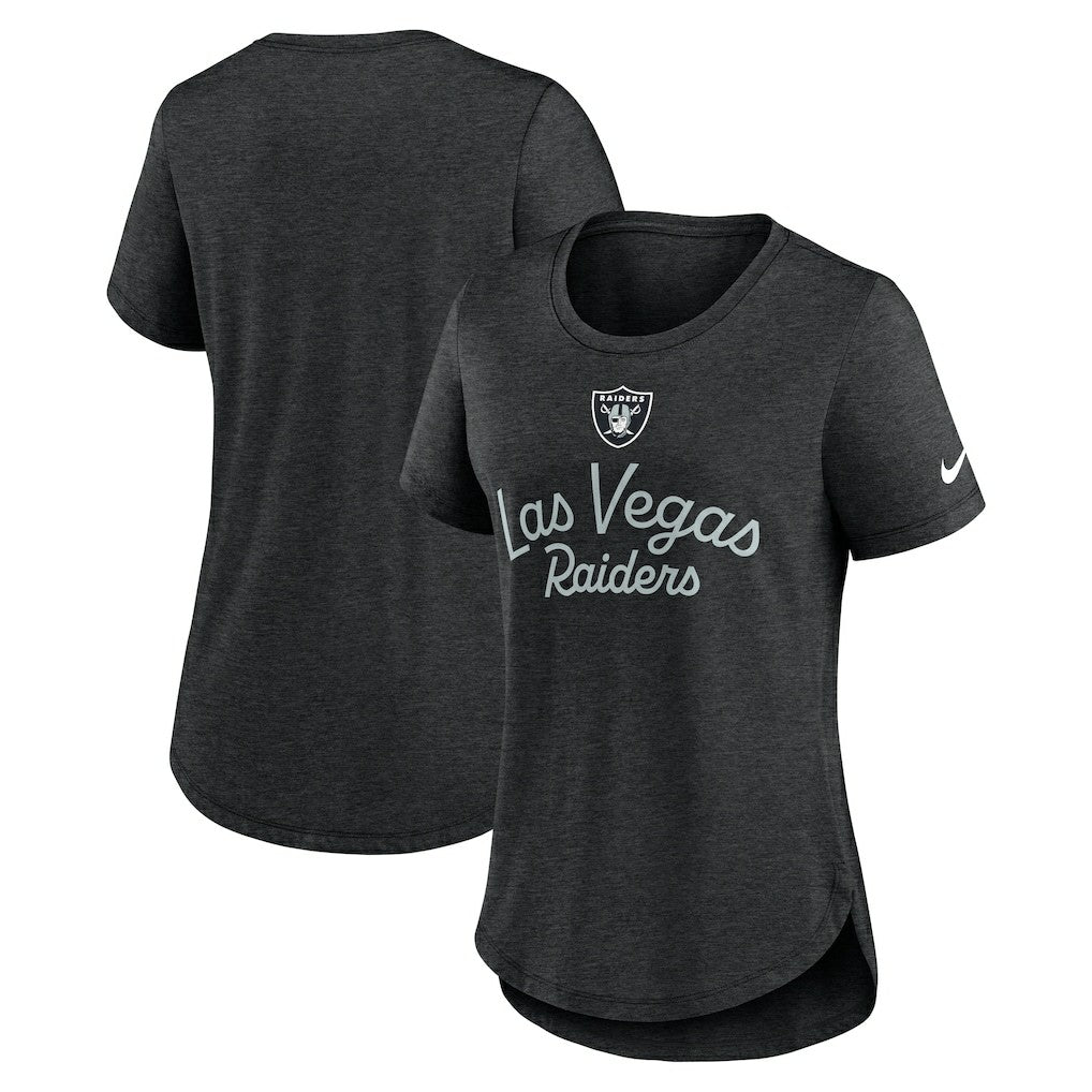 Las Vegas Raiders Women's Script Tri-Blend T-Shirt - Black T-shirts