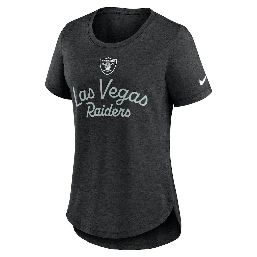 Las Vegas Raiders Women's Script Tri-Blend T-Shirt - Black T-shirts
