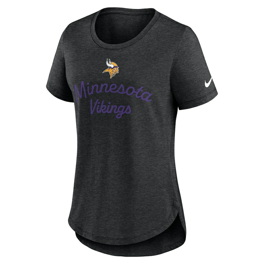 Minnesota Vikings Women's Script Tri-Blend T-Shirt - Black T-shirts