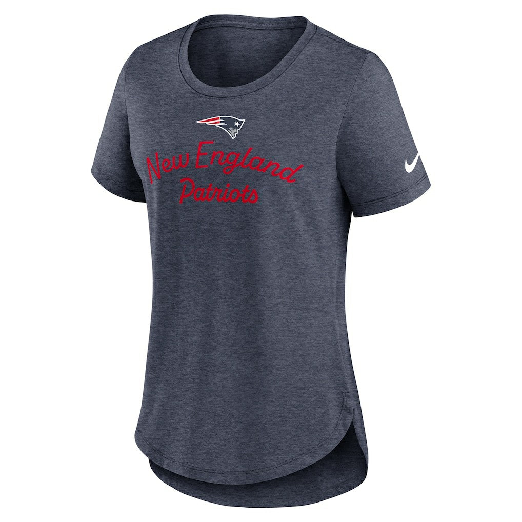New England Patriots Women's Script Tri-Blend T-Shirt - Navy T-shirts