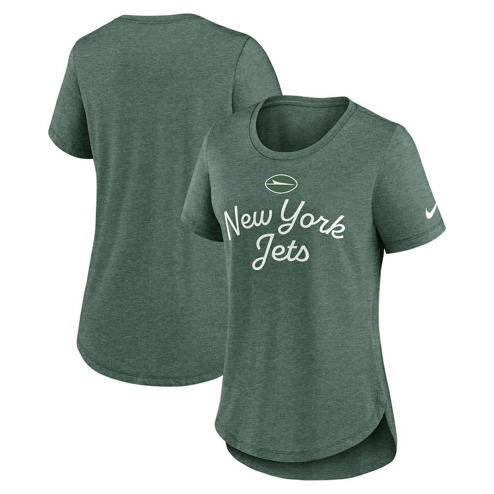 New York Jets Women's Script Tri-Blend T-Shirt - Green T-shirts