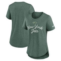 New York Jets Women's Script Tri-Blend T-Shirt - Green T-shirts