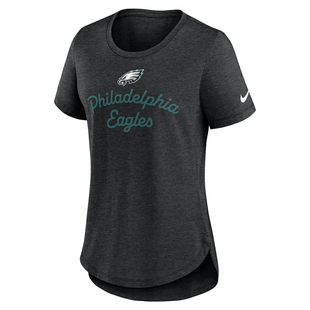 Philadelphia Eagles Women's Script Tri-Blend T-Shirt - Black T-shirts