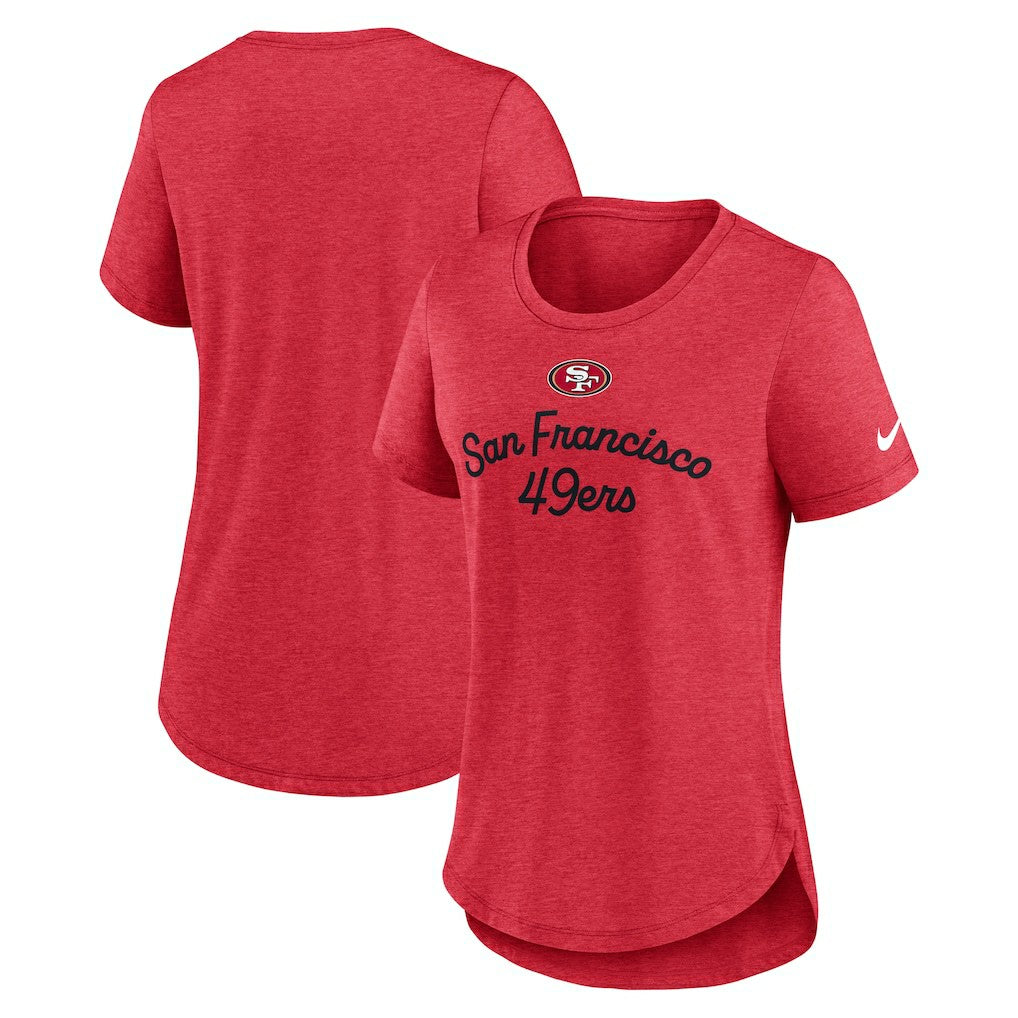 San Francisco 49ers Women's Script Tri-Blend T-Shirt - Scarlet T-shirts