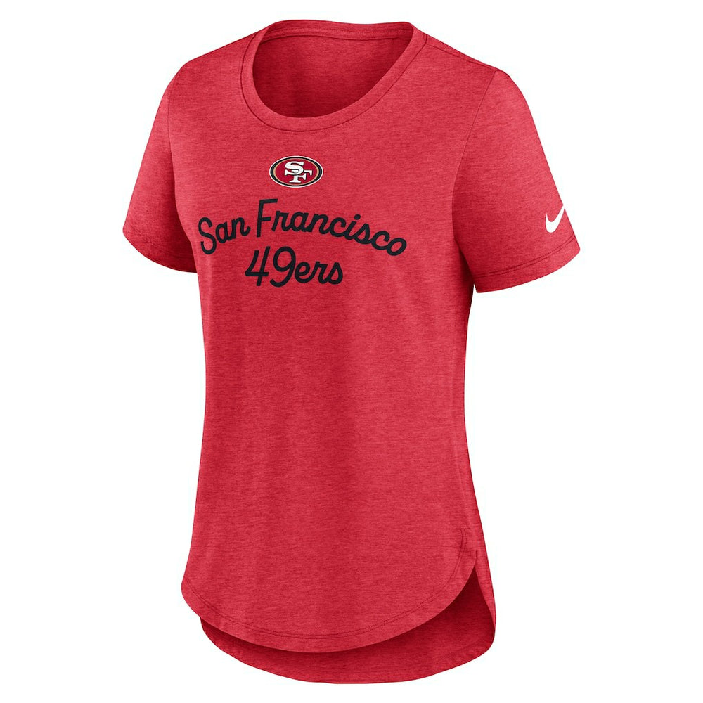 San Francisco 49ers Women's Script Tri-Blend T-Shirt - Scarlet T-shirts