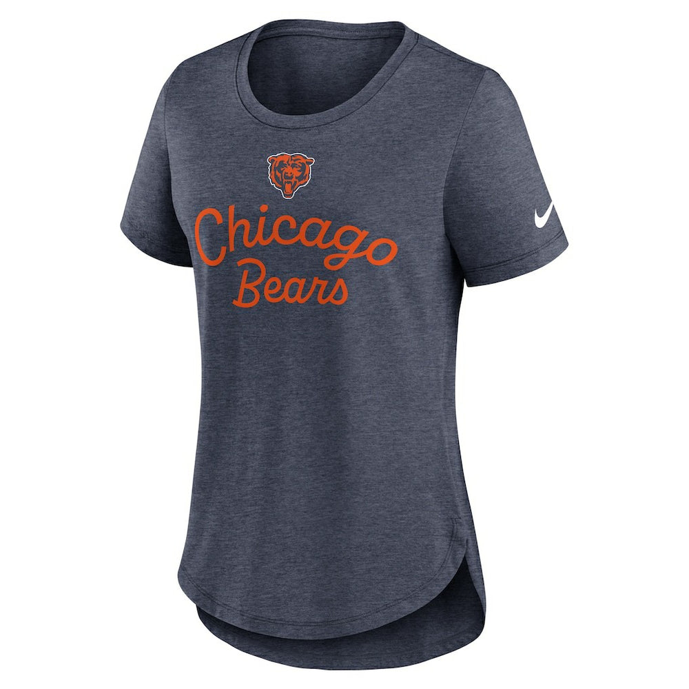 Chicago Bears Women's Script Tri-Blend T-Shirt - Navy T-shirts