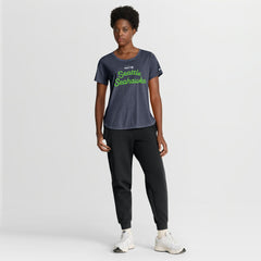 Seattle Seahawks Women's Script Tri-Blend T-Shirt - College Navy T-shirts