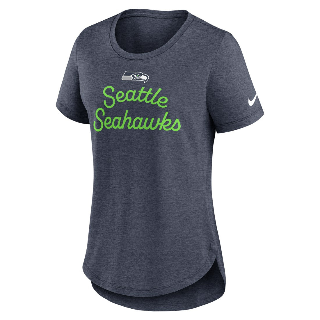 Seattle Seahawks Women's Script Tri-Blend T-Shirt - College Navy T-shirts