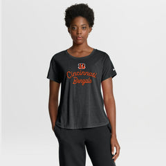 Cincinnati Bengals Women's Script Tri-Blend T-Shirt - Black T-shirts