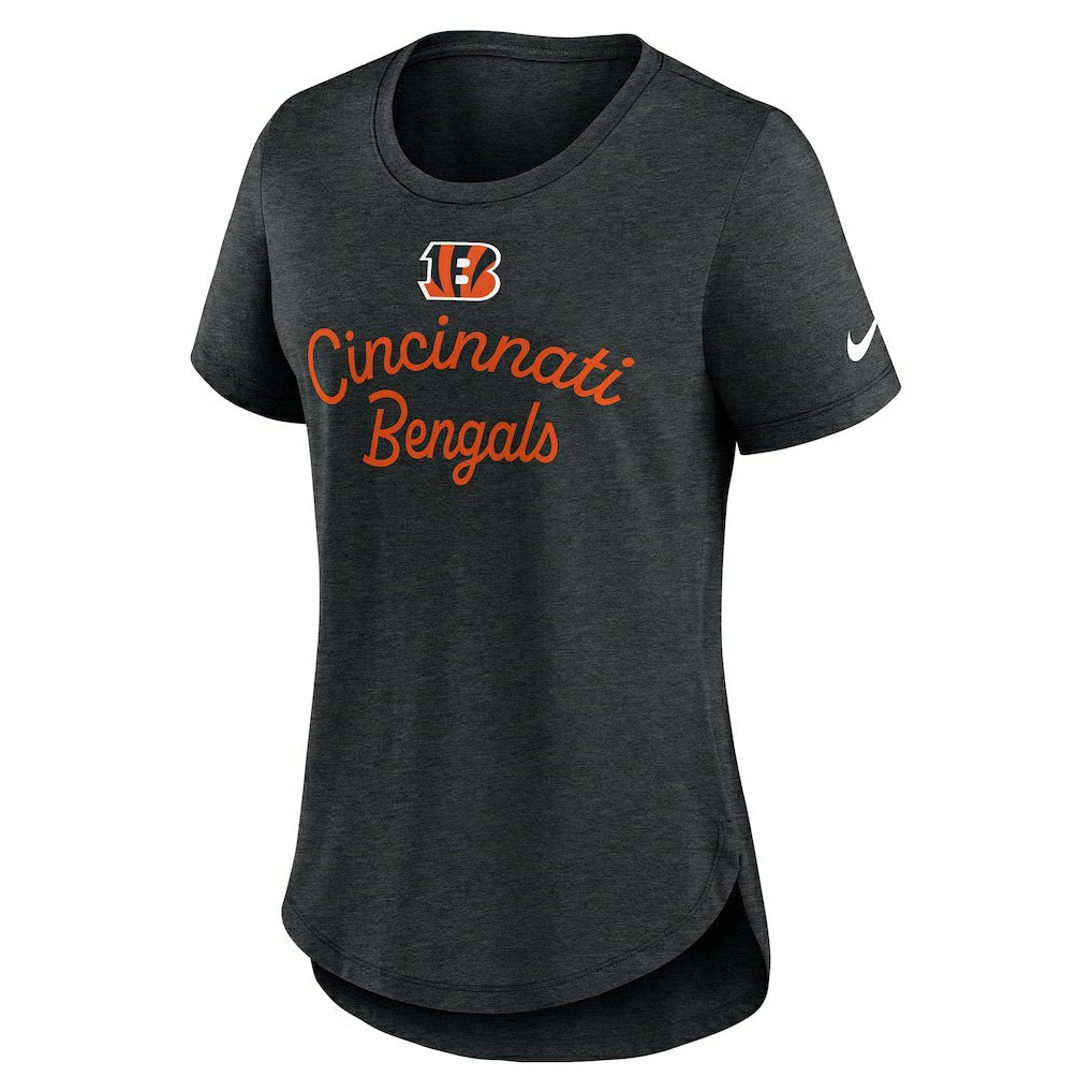 Cincinnati Bengals Women's Script Tri-Blend T-Shirt - Black T-shirts