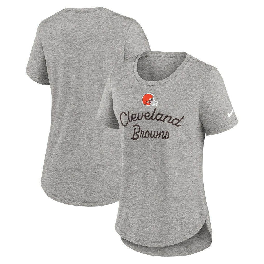 Cleveland Browns Women's Script Tri-Blend T-Shirt - Gray T-shirts
