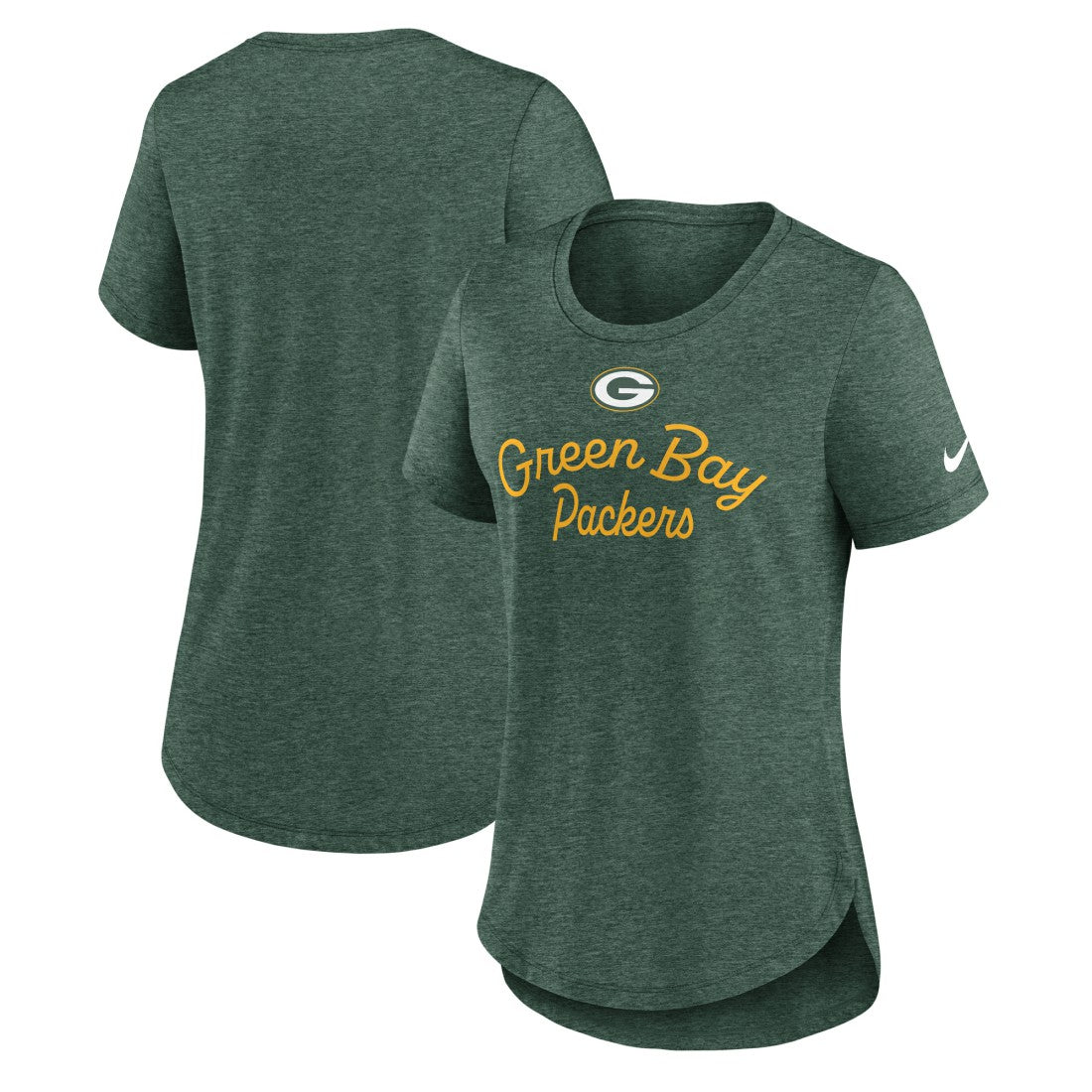 Green Bay Packers Women's Script Tri-Blend T-Shirt - Green T-shirts