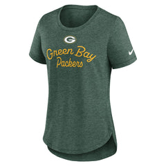 Green Bay Packers Women's Script Tri-Blend T-Shirt - Green T-shirts