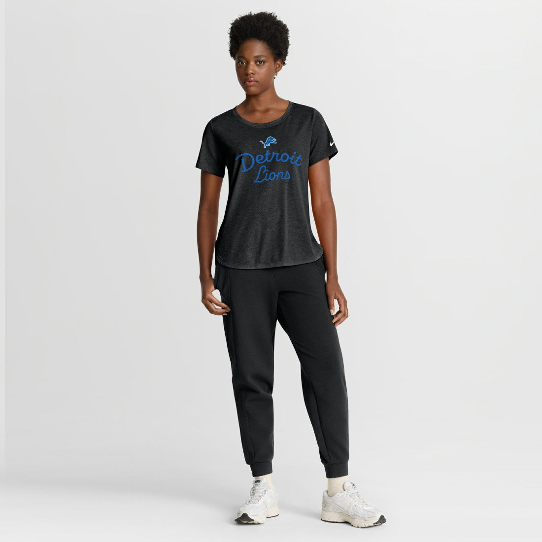 Detroit Lions Women's Script Tri-Blend T-Shirt - Black T-shirts