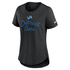 Detroit Lions Women's Script Tri-Blend T-Shirt - Black T-shirts