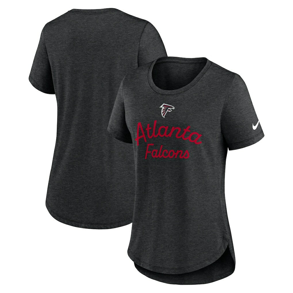 Atlanta Falcons Women's Script Tri-Blend T-Shirt - Black T-shirts