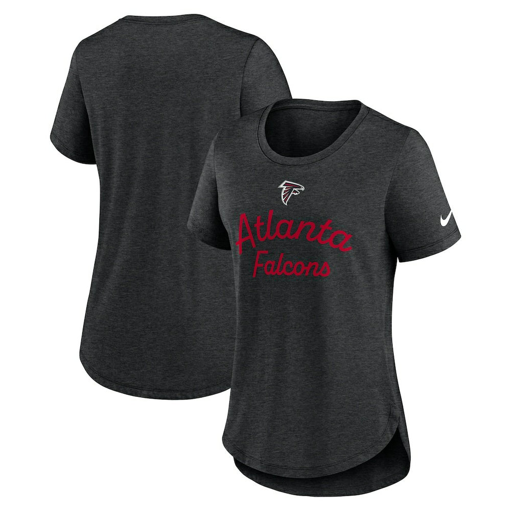 Atlanta Falcons Women's Script Tri-Blend T-Shirt - Black T-shirts