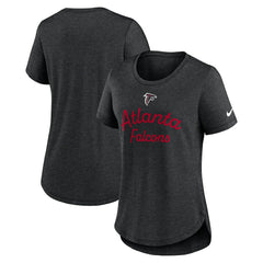 Atlanta Falcons Women's Script Tri-Blend T-Shirt - Black T-shirts