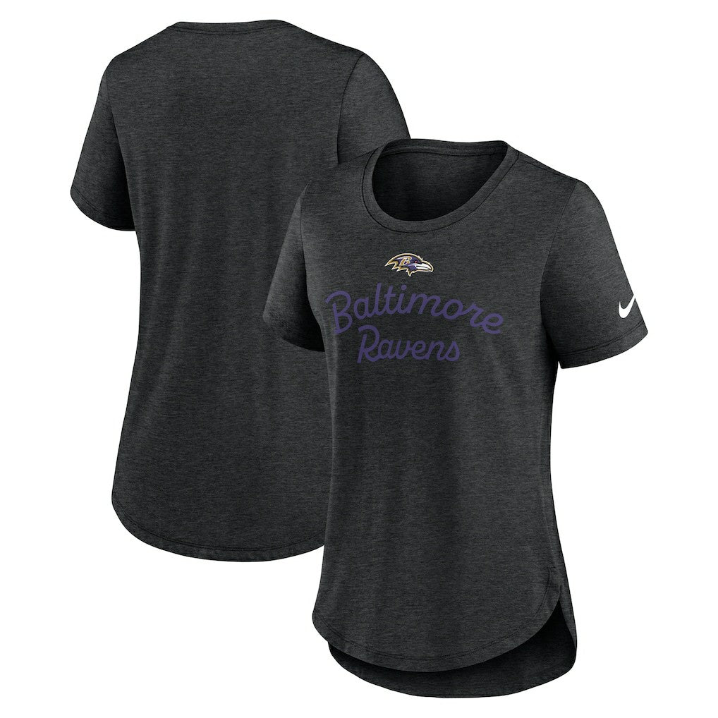 Baltimore Ravens Women's Script Tri-Blend T-Shirt - Black T-shirts