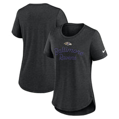 Baltimore Ravens Women's Script Tri-Blend T-Shirt - Black T-shirts