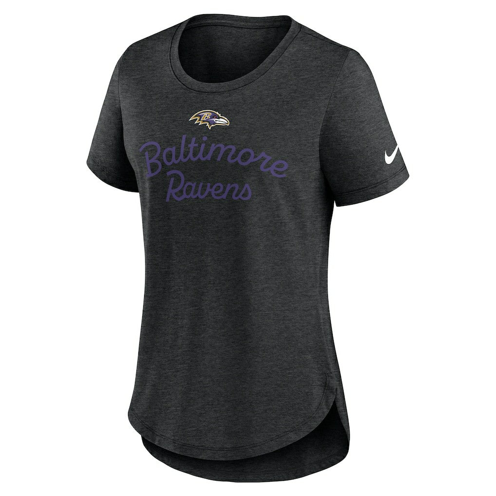 Baltimore Ravens Women's Script Tri-Blend T-Shirt - Black T-shirts