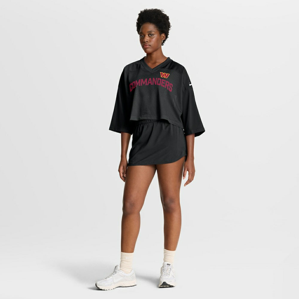 Washington Commanders Women's Primetime Cropped Mesh Dri-FIT Fashion Jersey - Black Jerseys