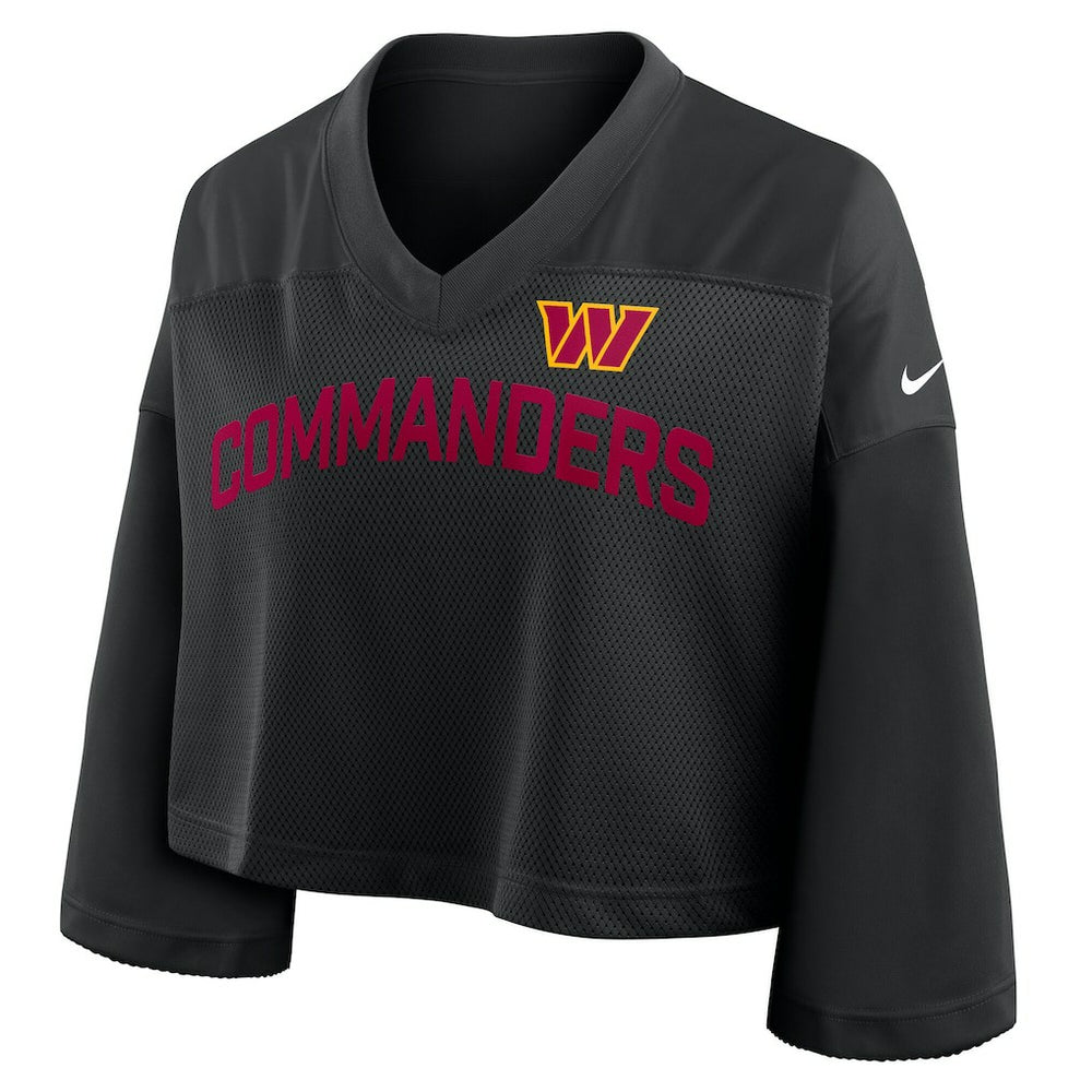 Washington Commanders Women's Primetime Cropped Mesh Dri-FIT Fashion Jersey - Black Jerseys