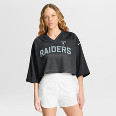 Las Vegas Raiders Women's Primetime Cropped Mesh Dri-FIT Fashion Jersey - Black Jerseys