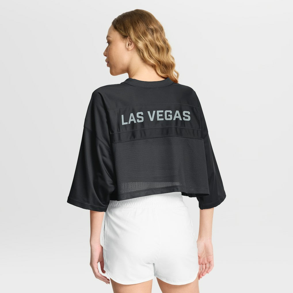 Las Vegas Raiders Women's Primetime Cropped Mesh Dri-FIT Fashion Jersey - Black Jerseys