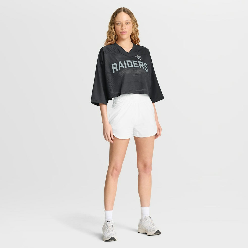 Las Vegas Raiders Women's Primetime Cropped Mesh Dri-FIT Fashion Jersey - Black Jerseys