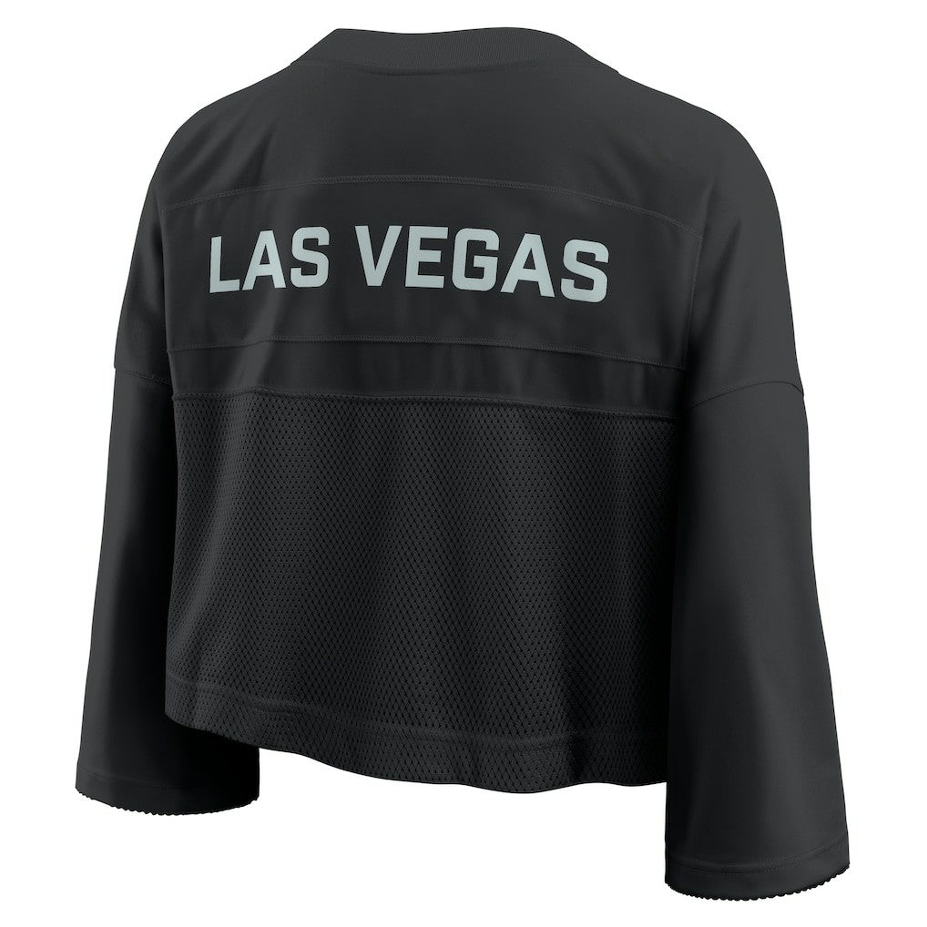 Las Vegas Raiders Women's Primetime Cropped Mesh Dri-FIT Fashion Jersey - Black Jerseys