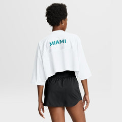 Miami Dolphins Women's Primetime Cropped Mesh Dri-FIT Fashion Jersey - White Jerseys