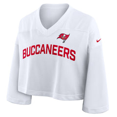 Tampa Bay Buccaneers Women's Primetime Cropped Mesh Dri-FIT Fashion Jersey - White Jerseys