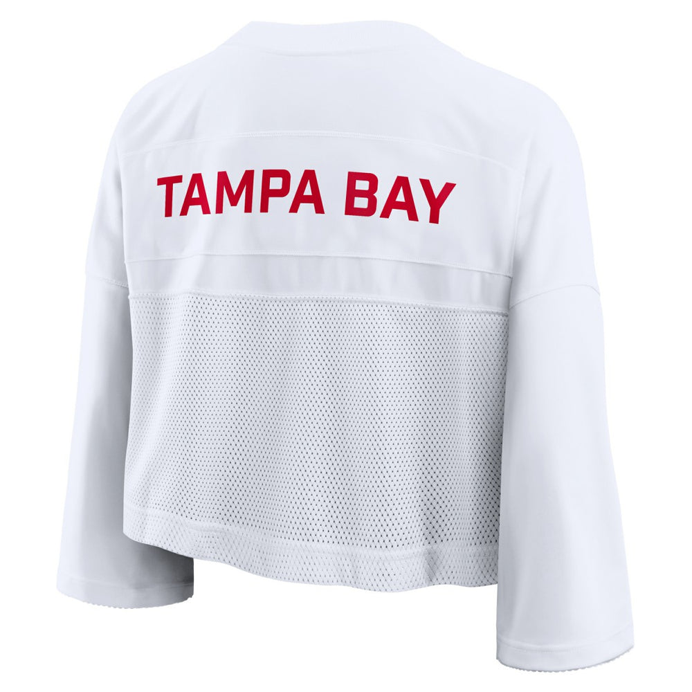 Tampa Bay Buccaneers Women's Primetime Cropped Mesh Dri-FIT Fashion Jersey - White Jerseys