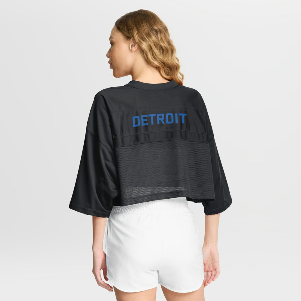 Detroit Lions Women's Primetime Cropped Mesh Dri-FIT Fashion Jersey - Black Jerseys