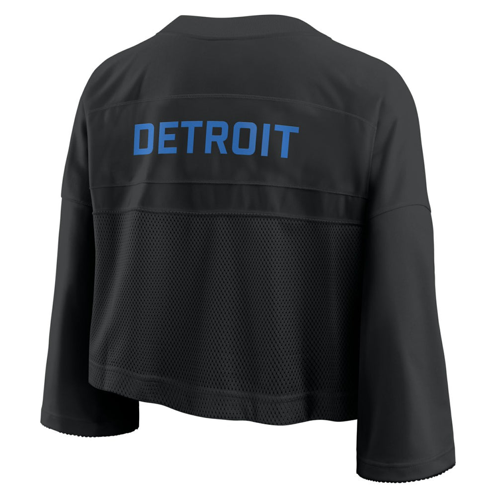 Detroit Lions Women's Primetime Cropped Mesh Dri-FIT Fashion Jersey - Black Jerseys